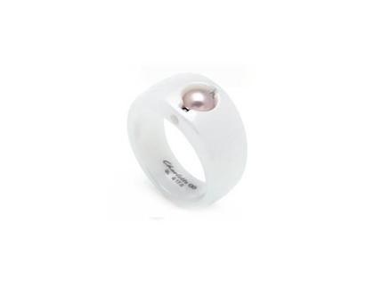 Ehinger Schwarz Charlotte Basisring 21 Keramik weiß mit Kugel – Ringe Ring in weiß und aus Keramik.