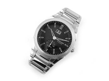 Juwelier Roller Parmigiani Fleurier Tonda GT Big Date Automatik 42mm Metallband und Kautschukband PFC910-0000210-B00182 Full Set Occasion – Herrenuhren Uhr mit Datum aus Edelstahl. Das Gehäuse ist rund und silber. Das Edelstahlarmband ist silber. Das Zifferblatt ist ein Index in schwarz. – Ansicht 4