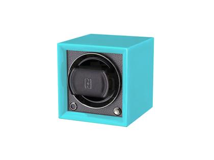 Paul Design Gentlemen  1 Color Uhrenbeweger Holz Blau Hochglanz – Uhrenbeweger Uhrenbeweger für 1 Uhr in blau und aus Holz und Leder.