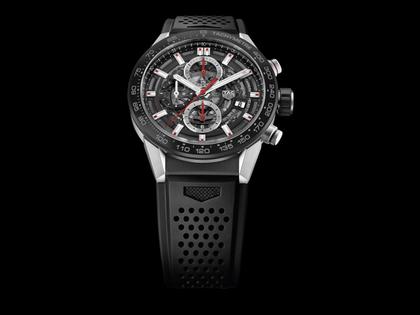 Carrera Chronograph Calibre Heuer 01 43mm schwarz Kautschukband