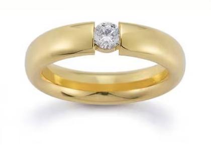 Gerstner Trauring Nr. 21 mit Diamant – Ringe Trauring mit Besatz aus 585 Gelbgold.