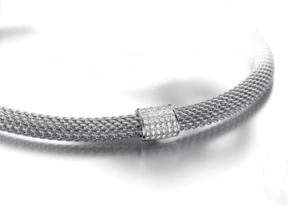Cédé Creation Milanaise Collier – Halsschmuck Collier aus 750 Weißgold, Edelstahl und und .