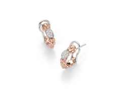Fope Eka Tiny Creolen schmal Roségold mit Diamanten – Ohrschmuck Creolen aus 750 Rotgold, 750 Weißgold und und .