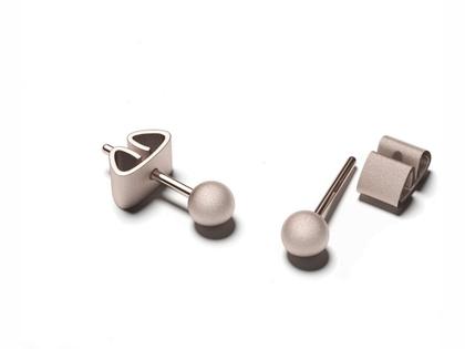 Niessing Now Ohrstecker Galaxy Rose 4,0 mm mattiert – Ohrschmuck Ohrstecker aus Silber-Gold Legierung - 90 S.