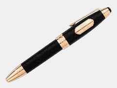Montblanc Around the World in 80 Days Solitaire LeGrand Rollerball dunkelgrau – Schreibgeräte Rollerball in grau und aus Holz, Edelharz, platiniert und vergoldet. – Ansicht 3