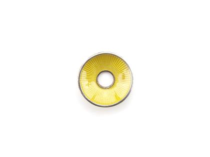 Ehinger Schwarz Charlotte Scheibe Silber mit gelber Emaille 28mm gewölbt – Weiterer Schmuck Sonstiger Schmuck aus 925 Silber, Emaille und und .