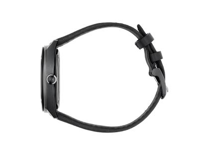 Gucci Interlocking Automatik Edelstahl PVD-Schwarz 41mm schwarzes Zifferblatt schwarzes Textilband YA142330 – Herrenuhren Uhr ohne Datum aus Edelstahl und PVD beschichtet. Das Gehäuse ist rund und schwarz. Das Textilarmband ist schwarz. Das Zifferblatt ist ein Index in schwarz. – Ansicht 3