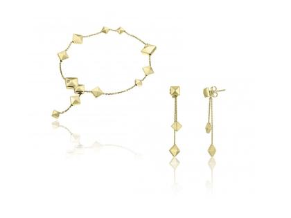 Chimento Set aus Armillas Pyramis Arm- und Ohrschmuck Gelbgold mit Brillant 0,010ct – Ohrschmuck Ohrstecker in gelbgold und aus 750 Gelbgold.