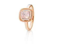 Capolavoro Amore Mio Ring Roségold mit Rosenquarz antik geschliffen – Ringe Ring mit Besatz aus 750 Rotgold.