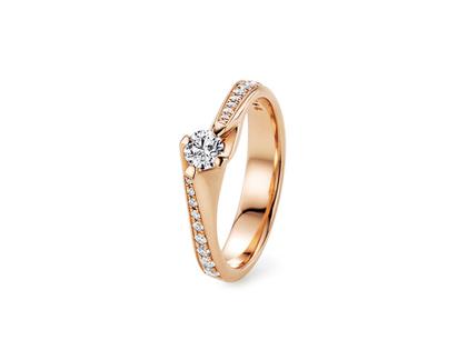 N1 Diamonds Verlobungsring Rotgold  0,43ct – Ringe Ring mit Besatz aus 585 Rotgold.