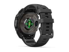 Garmin Fenix 9 faserverstärktes Polymer 47mm digitales Display schwarzes Silikonband – Herrenuhren Uhr Multifunktion aus Kautschuk, Kunststoff und Titan. Das Gehäuse ist rund und grau. Das Kautschuk / Kunststoff / Silikon Armband ist schwarz. Das Zifferblatt ist digital und schwarz. – Ansicht 4