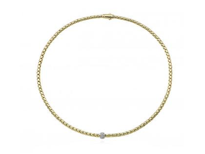 Chimento Stretch Spring Collier Gelbgold und Weißgold 42cm mit Brillanten 0,230ct – Halsschmuck Collier in gelbgold und aus 750 Gelbgold und 750 Weißgold.