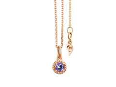 Capolavoro Amore Mio Collier Roségold mit Saphir violett – Halsschmuck Collier aus 750 Rotgold.
