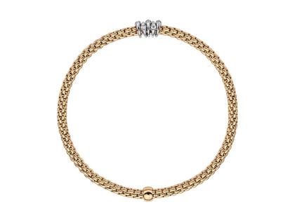 Fope Prima Armband mit  5 Brillanten Gelbgold – Armschmuck Armband aus 750 Gelbgold, 750 Weißgold und und . – Ansicht 2