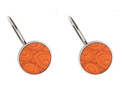 Apero Halbkugel  mango mit Lasergravur – Ohrschmuck Ohrhänger aus Edelstahl.