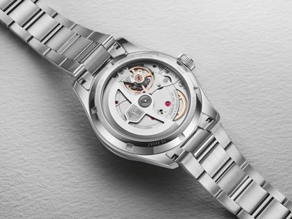 Oris Big Crown Pointer Date Calibre 403 Automatik Edelstahl 40mm grünes Zifferblatt Metallband – Herrenuhren Uhr mit Datum aus Edelstahl. Das Gehäuse ist rund und silber. Das Edelstahlarmband ist silber. Das Zifferblatt ist arabisch und grün. – Ansicht 7