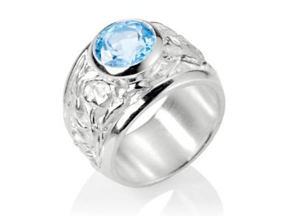 Drachenfels Design Klunkerling Ring mit Topas – Ringe Ring mit Besatz aus 925 Silber.