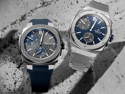 Alpina Alpiner Extreme Regulator Automatik Edelstahl 41mm graues Zifferblatt blaues Kautschukband – Herrenuhren Uhr ohne Datum aus Edelstahl und Kautschuk. Das Gehäuse ist rund und silber. Das Kautschuk / Kunststoff / Silikon Armband ist blau. Das Zifferblatt ist ein Index in grau. – Ansicht 8