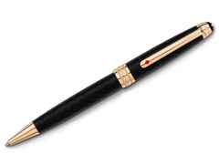 Montblanc Around the World in 80 Days Solitaire Midsize Kugelschreiber dunkelgrau – Schreibgeräte Kugelschreiber in grau und aus Holz, Edelharz, platiniert und vergoldet.