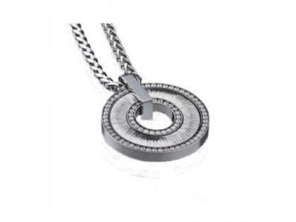 Ernstes Design 3 Anhänger mit Zirkonia – Halsschmuck Kette mit Anhänger aus Edelstahl.