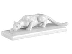 Meissen Figur Leopard Afrika weiß – Porzellanwaren Porzellandekoration in weiß und aus Porzellan.