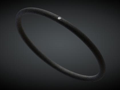André Ribeiro Armreif Kautschuk mit Brillant 0,02 – Armschmuck Armreif aus 750 Weißgold, Kautschuk und und .