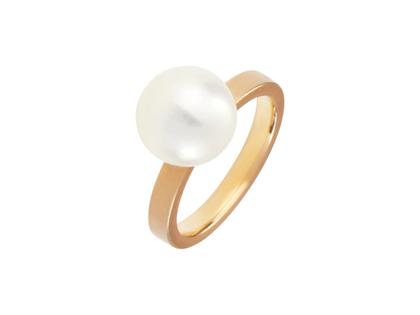 Georg Spreng Ring Blub Gelbgold Süßwasserperle 12mm – Ringe Ring mit Besatz aus 750 Gelbgold.