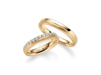 Eduard G. Fidel EGF  Trauringpaar Roségold 4,0mm gewölbt mit Brillanten 0,420ct – Ringe Trauring mit Besatz aus 585 Rotgold.