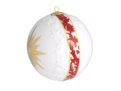 Meissen Baumschmuck Kugel "Meissen Christmas Star" rot mit goldener Öse – Porzellanwaren Porzellandekoration in weiß und aus Porzellan und vergoldet. – Ansicht 3
