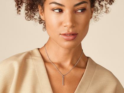 Henrich & Denzel Mikado Soft Collier Linie Platin mit Brillanten – Halsschmuck Collier aus 950 Platin. – Ansicht 3