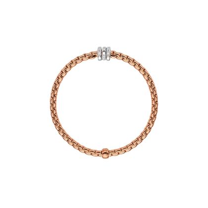 Fope Eka Tiny Armband Rosegold schmal mit Brillanten – Armschmuck Armband aus 750 Rotgold. – Ansicht 2