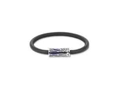 Montblanc The Origin Collection Armband schwarzes Leder Edelstahl blau 17,5cm – Armschmuck Armband aus Edelstahl, Leder und und .