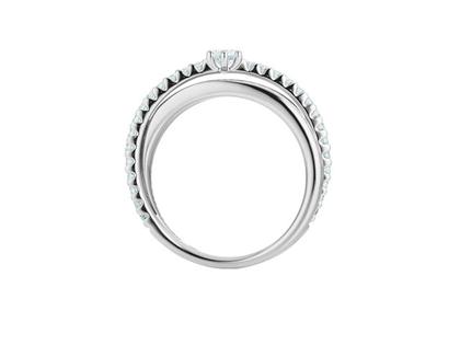 Capolavoro Magnifico Ring  schmal Weißgold mit Brillanten und Solitair – Ringe Ring mit Besatz aus 750 Weißgold. – Ansicht 2
