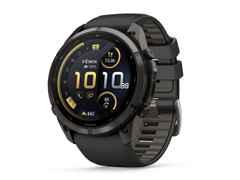 Garmin Fenix 9 Pro inReach Titan 51mm digitales Display schwarzes Silikonband – Herrenuhren Uhr Multifunktion aus Kautschuk und Titan. Das Gehäuse ist rund und schwarz. Das Kautschuk / Kunststoff / Silikon Armband ist schwarz. Das Zifferblatt ist digital und schwarz. – Ansicht 2
