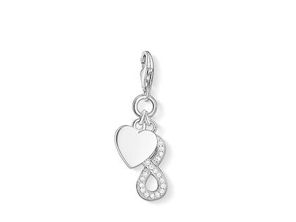 Thomas Sabo Charm-Anhänger Herz mit Infinity 1248 – Anhänger Anhänger mit Besatz in silber und aus 925 Silber.