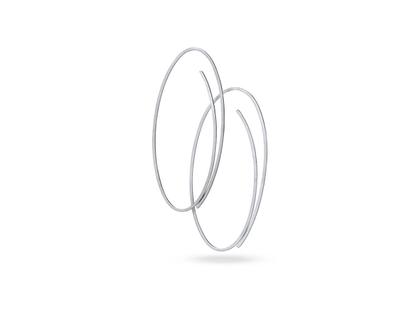 Niessing Linear Creole 45mm Platin – Ohrschmuck Creolen aus 950 Platin.