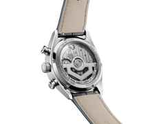 TAG Heuer Carrera Chronograph Automatik Edelstahl 39mm blaues Zifferblatt mit Diamanten blaues Lederband – Herrenuhren Chronograph aus Edelstahl. Das Gehäuse ist rund und silber. Das Lederarmband Kroko / Alligator ist blau. Das Zifferblatt ist ein Index in blau. – Ansicht 3