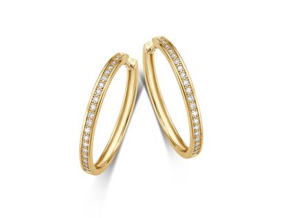 Giloy-Bellaluce Bella Luce Creolen Gelbgold mit Brillanten 0,200ct – Ohrschmuck Creolen aus 585 Gelbgold.