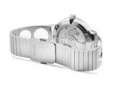 Nomos Glashütte Autobahn neomatik Automatik 41 mm Datum Director's Cut Limited Edition A7 – Herrenuhren Uhr mit Datum aus Edelstahl. Das Gehäuse ist rund und silber. Das Edelstahlarmband ist silber. Das Zifferblatt ist arabisch Index und blau. – Ansicht 6