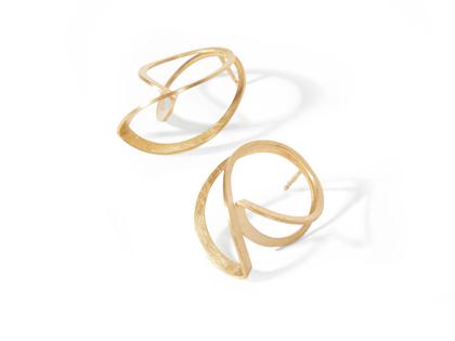 Jutta Ulland Windungen und Wendungen Ohrstecker Silber goldplattiert – Ohrschmuck Ohrstecker aus 925 Silber.