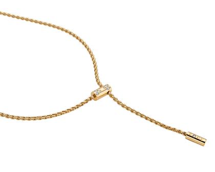 Fope Aria  Y-Collier Gelbgold längenverstellbar mit Brillanten 0,110ct – Halsschmuck Collier aus 750 Gelbgold. – Ansicht 2