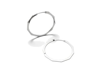 Ohrschmuck Creolen in grau und aus Silber-Gold Legierung - 90 S.