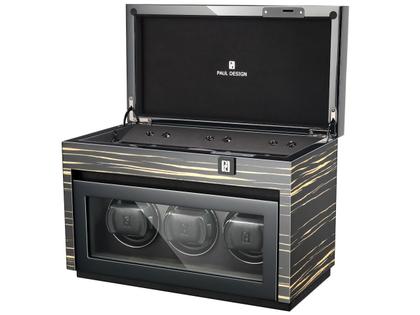 Paul Design Gentlemen  3+5 Uhrenbeweger Black Shadow – Uhrenbeweger Uhrenbeweger für mehrere Uhren aus Holz. – Ansicht 2