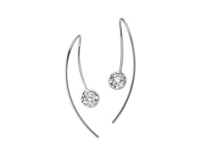 Schmuckwerk Alpen Ohrhänger Weißgold 7mm mit Brillanten 0,800ct – Ohrschmuck Ohrhänger in silber und aus 750 Weißgold.
