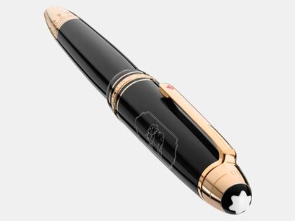 Montblanc Around the World in 80 Days LeGrand Füllfederhalter dunkelgrau – Schreibgeräte Füllfederhalter in grau und aus Edelharz, platiniert und vergoldet. – Ansicht 4