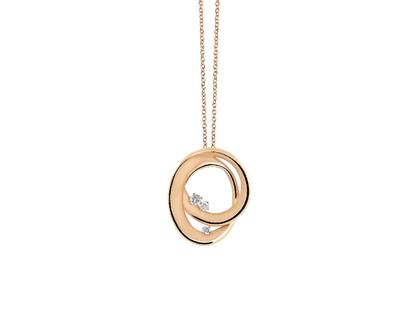 Cammilli Firenze Firenze Icon Kette mit Anhänger Orange Apricot 45cm mit Brillanten 0,290ct – Halsschmuck Kette mit Anhänger aus 750 Gelbgold.
