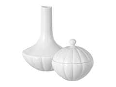 Meissen Home-Deco-Set Landscape Vase und Dose weiß – Porzellanwaren Porzellandekoration in weiß und aus Porzellan.