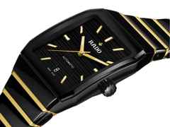 Rado Anatom Automatik Keramik 32,5mm schwarzes Zifferblatt schwarzes Keramikband – Damenuhren Uhr mit Datum aus Edelstahl, Keramik und PVD beschichtet. Das Gehäuse ist rechteckig und schwarz. Das Keramikarmband ist schwarz. Das Zifferblatt ist ein Index in schwarz. – Ansicht 2