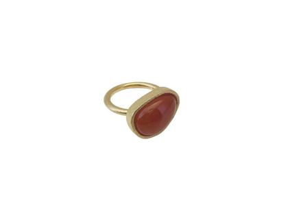 Heiring Kolo Ring Silber vergoldet matt mit mexikanischem Agat – Ringe Ring aus 925 Silber, PVD beschichtet und und .