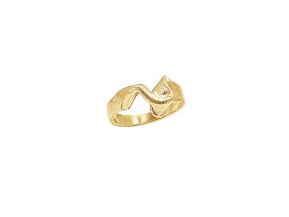 Heiring Mille Ring Nr. 2 Silber gelbgold beschichtet gefaltet mattiert – Ringe Ring aus 925 Silber, PVD beschichtet und und .